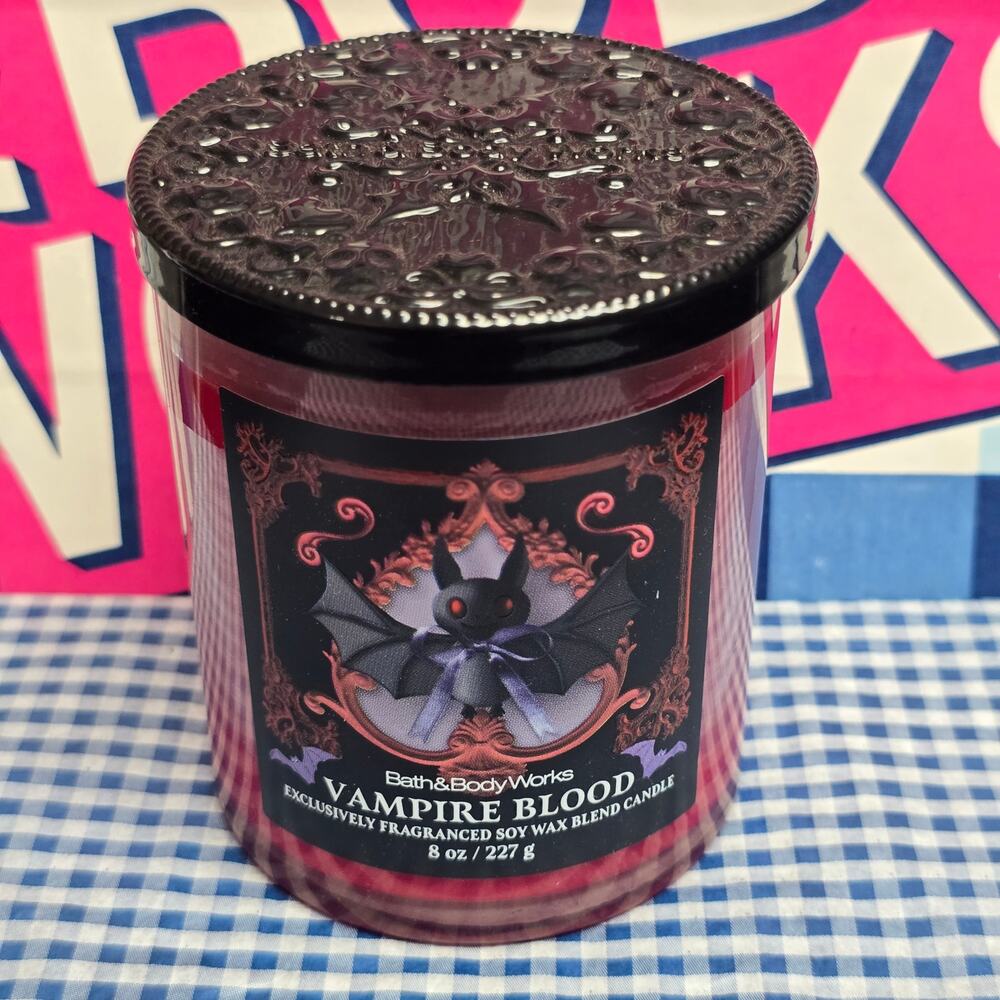 BBW Vampire Blood Fragranced Soy Wax Single Wick Candle Exclusive